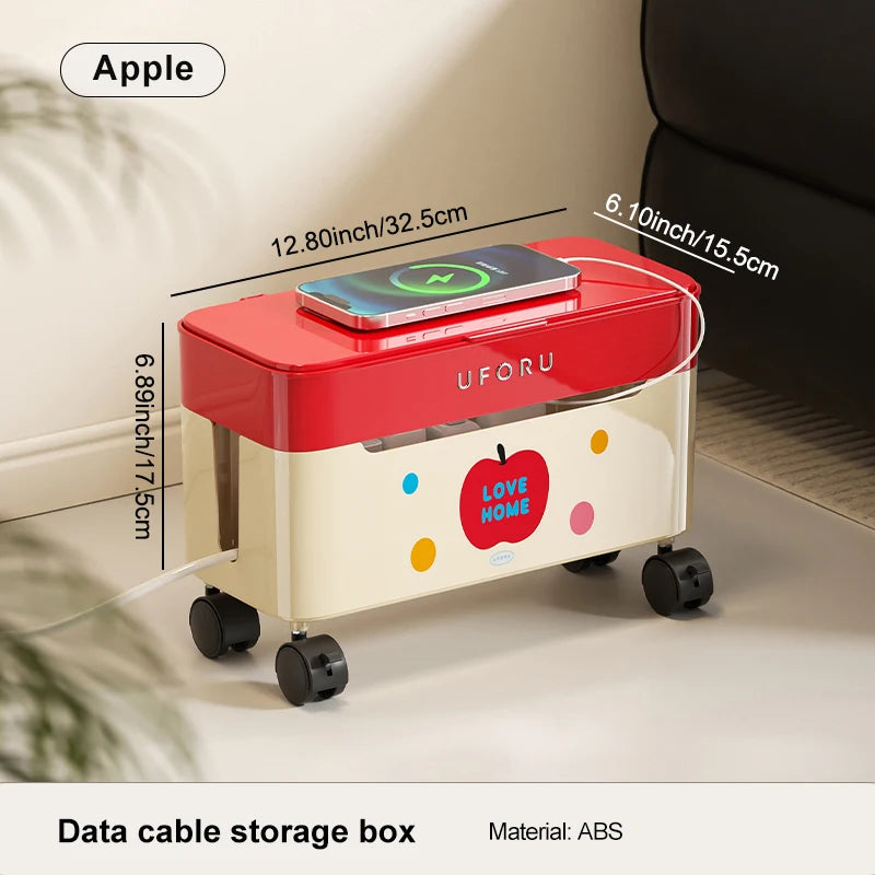 1pc Cable Organiser with Castors Spacious Capacity, Stylish Design The Ultimate Cable Management Solution Oasis Select Apple