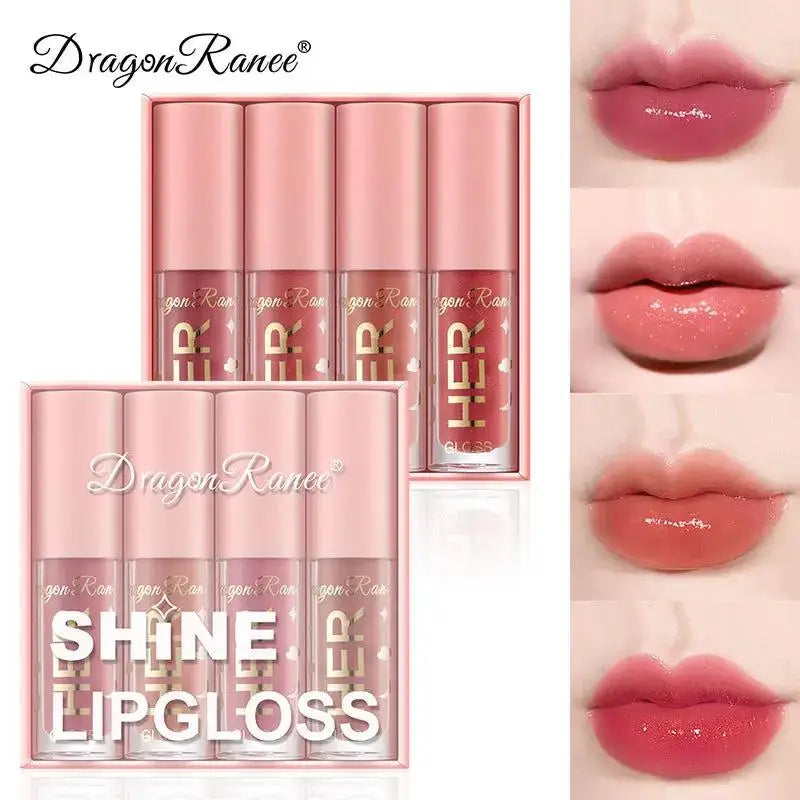 Dragon Ranee 4-Piece Hydrating Lip Gloss Set – Waterproof Glaze