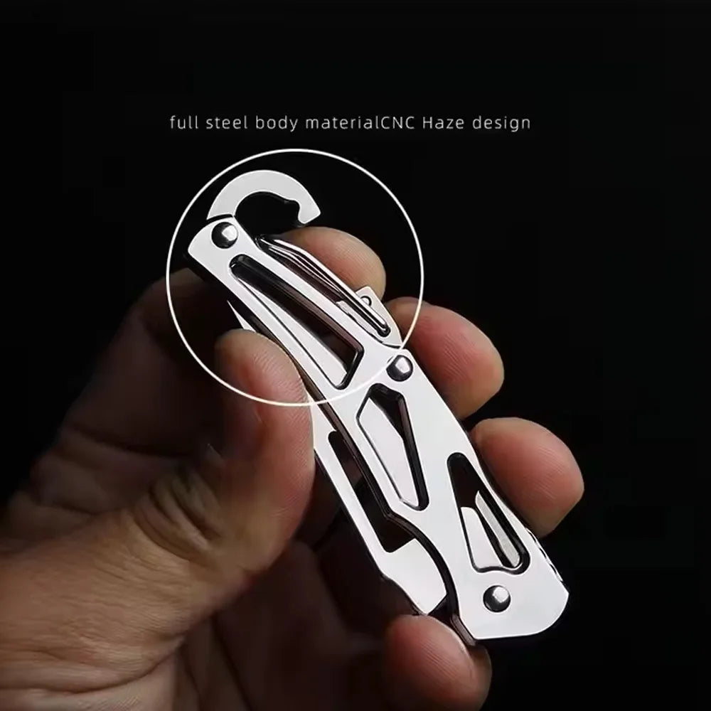 Folding Fruit Knife Stainless Steel Pocket Knife with Keychain Fruit Slicing Knives with Non-slip Handle Household Small Knife Oasis Select