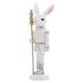 WISH Easter Nutcracker Resin Sculpture Holiday Doll Home Desktop Decoration Cute Ornaments Oasis Select White