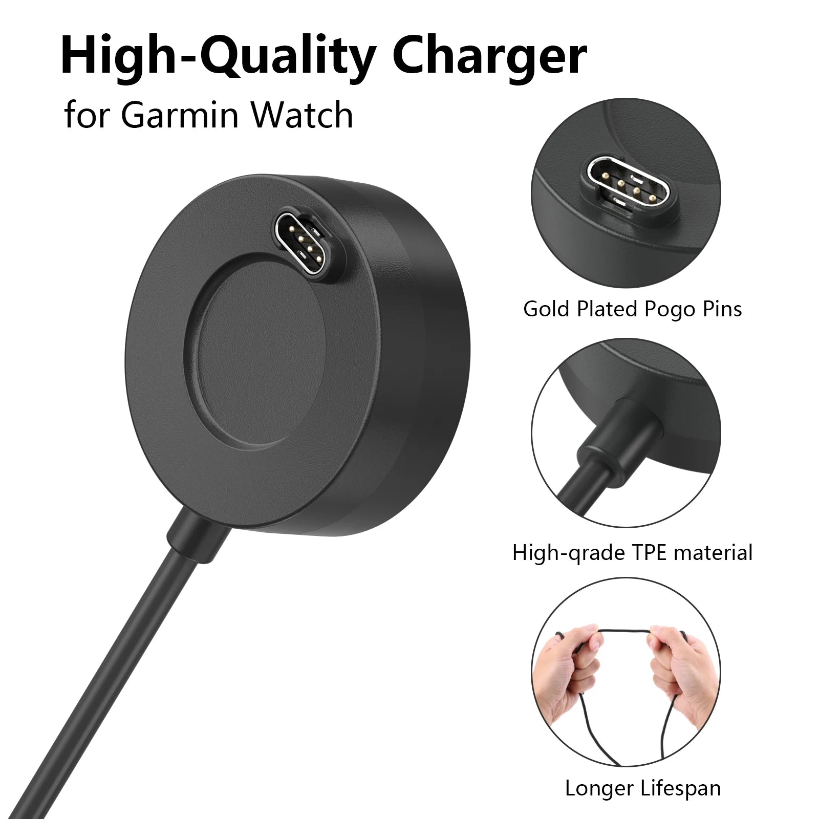Magnetic Charger for Garmin Vivoactive Fenix Venu Forerunner Smartwatch Charger Cable Oasis Select