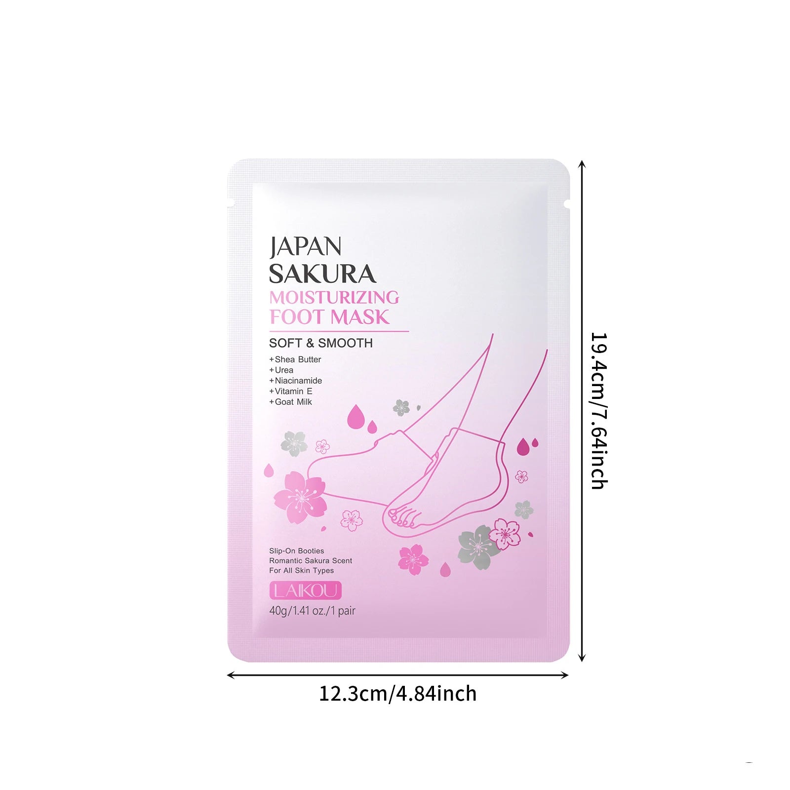 Japanese Cherry Blossom Foot Mask 40g Softening Callus Remover Dead Skin Peel Hydrating Nourishing Foot Care Dry Cracked Heel Oasis Select