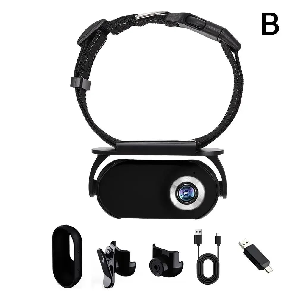 Cat Collar Camera 1080P HD Wide-Angle Mini Action Cam for Pets
