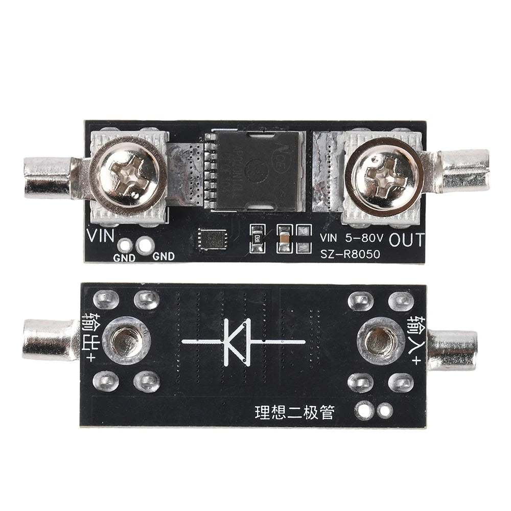 80V 50A High Current Ideal Diode Module Solar Anti-Backflow Charging Reverse Flow Protection Reverse Current Protection Oasis Select With Binding Posts