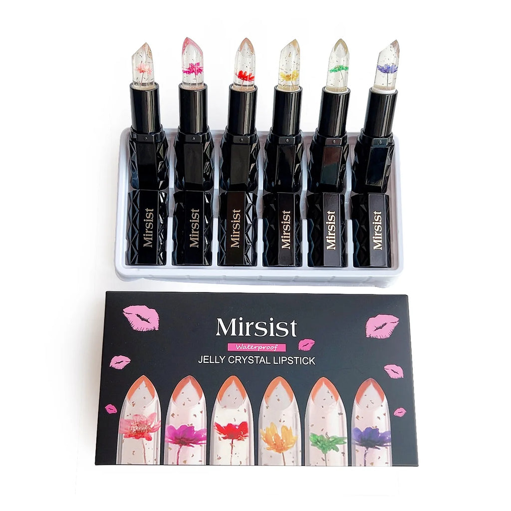 6-Pc Color-Changing Crystal Jelly Lipstick Set | Long-Lasting