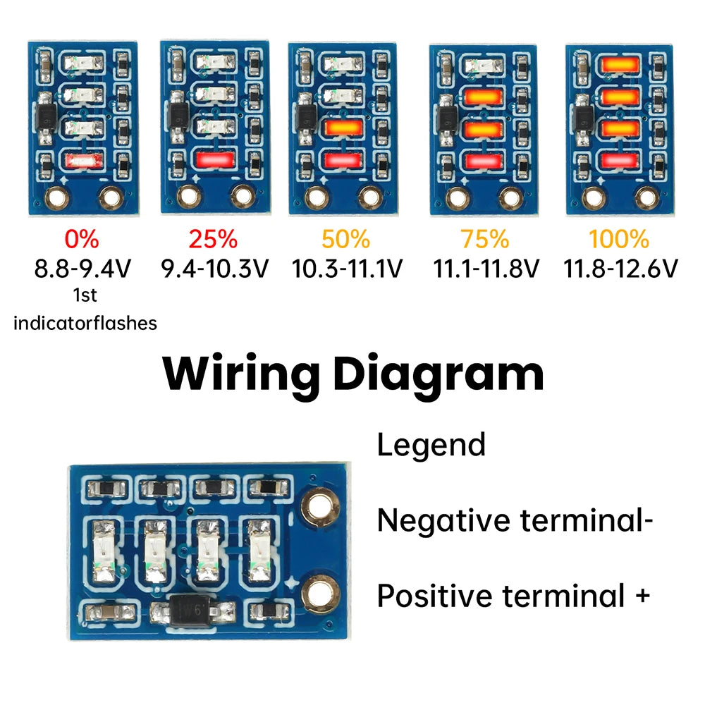 Mini Power Display Indicator 1S/2S/3S Ternary Lithium Battery Capacity Board Precision Battery LED Electricity Display Module Oasis Select