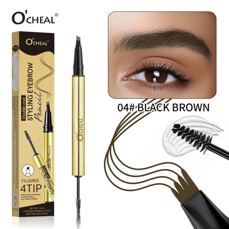 O'CHEAL 3D Feathery Brow Wax & Eyebrow Pencil Set | Waterproof