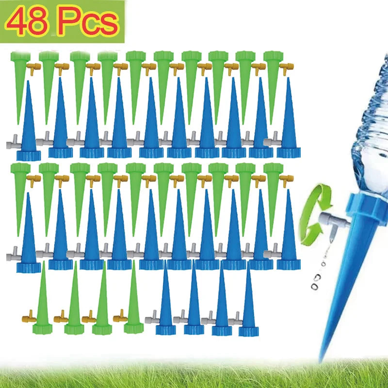 Automatic Drip Irrigation System Self Watering Adjustable for Flower Plants Greenhouse Garden Auto Water Dripper Device Oasis Select 48PCS-MIx