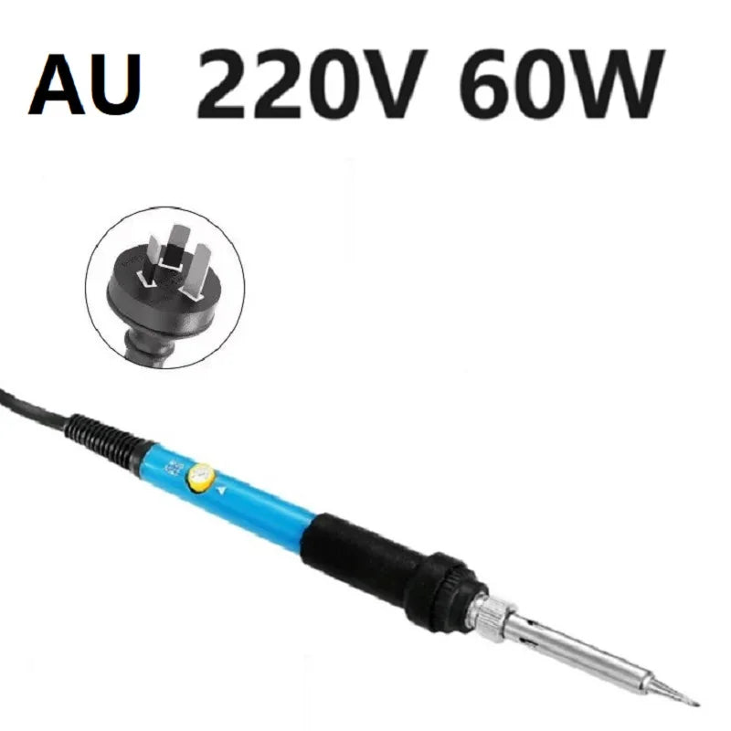 60W Adjustable Temperature Electric Soldering Iron 220V 110V 60W Welding Solder Rework Station Heat Pencil Tips Repair Tools Oasis Select 220V AU Plug
