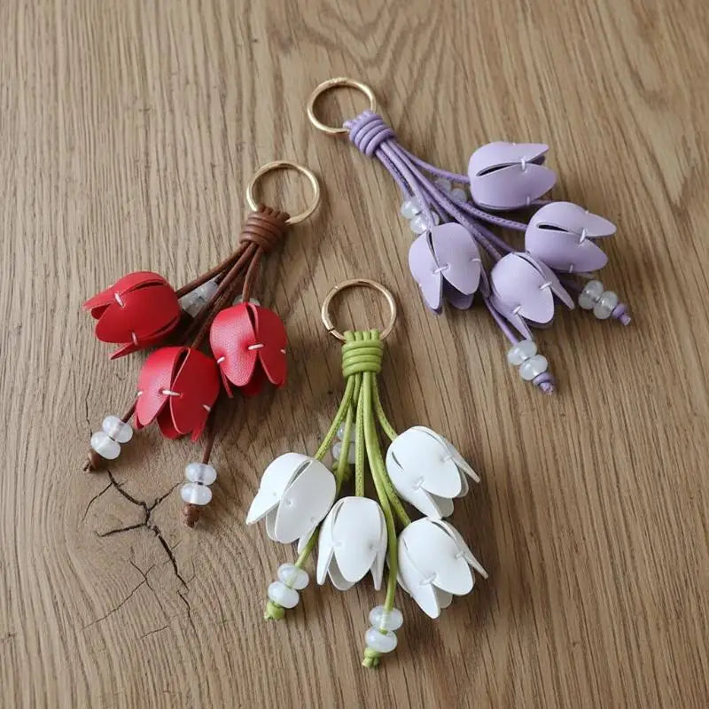 Tulip Flower Bag Charm – Floral Pendant for Handbag & Keychain Bag Charm Pendant Oasis Select