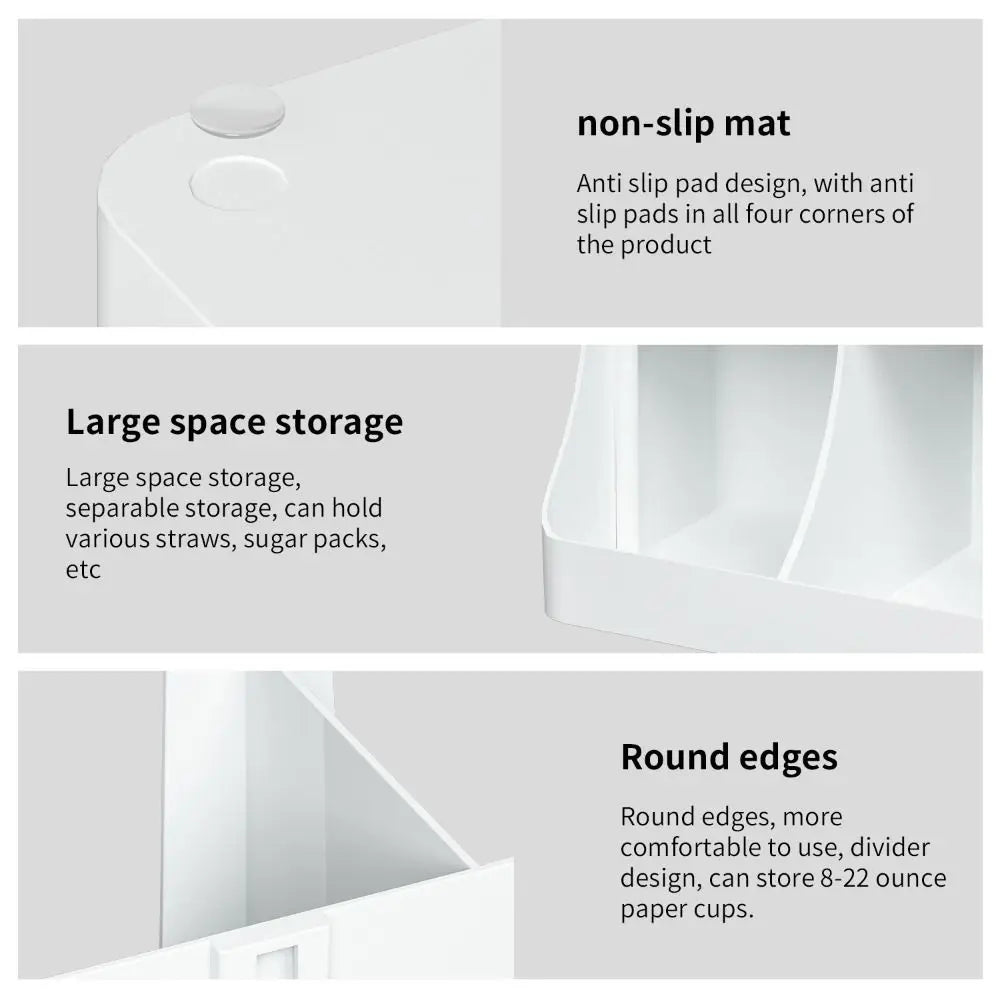 6-Compartment Paper Cup Dispenser & Organizer Rack