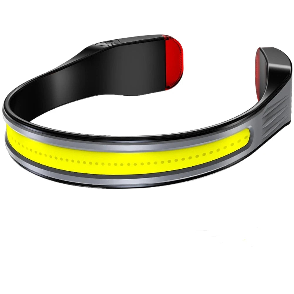 Rechargeable COB LED Headlamp With Red Light For Running Fishing Hiking Camping Outdoor Sports Flashlight Oasis Select Gray Band