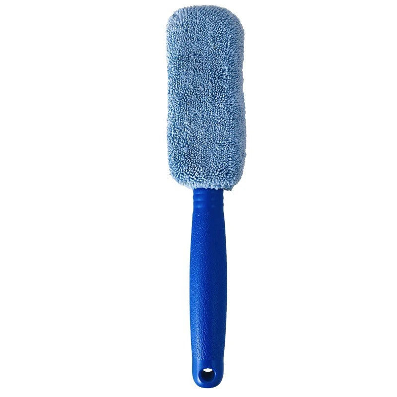 Versatile Auto Washing Kit: Microfiber Car Wheel Brush with Sturdy Plastic Handle Oasis Select Blue