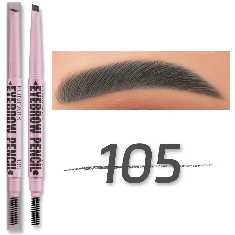 FUNPARK 2-in-1 Waterproof Eyebrow Pencil & Brush – 5 Colors