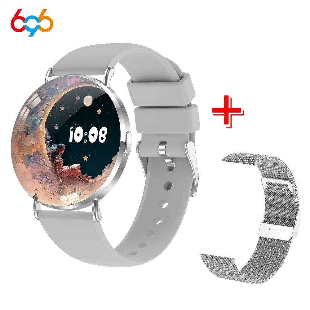 Smart Watch AMOLED Screen All Metal Body Women Blue Tooth Call 3D Dynamic Dial BT Call Smartwatch Heartrate Information Reminder Oasis Select SVGRS a SVM