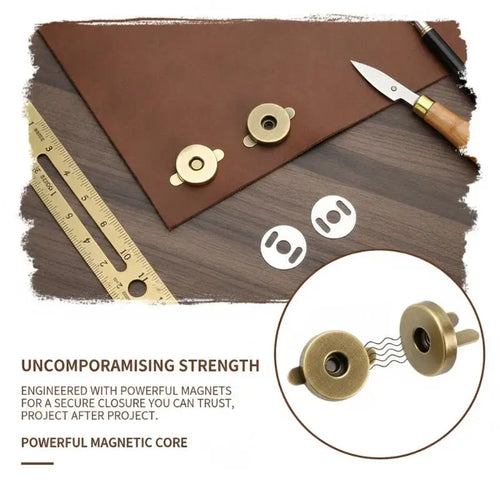 10-Pack Magnetic Snap Button Clasps for Bags & Leather 14/18mm Magnetic Snap Clasps Oasis Select