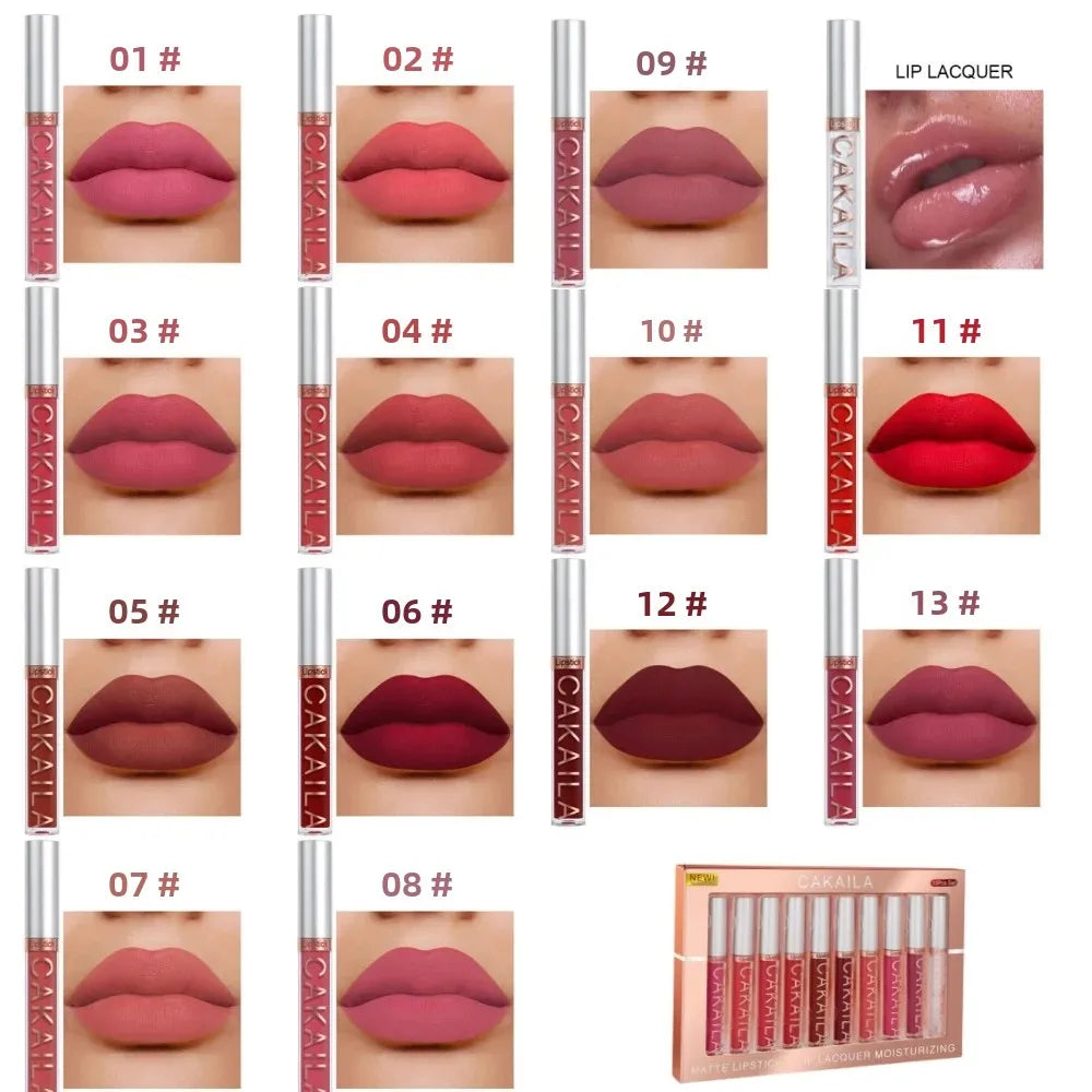 10pcs Matte Velvet Lipstick Set With Nude Lip Gloss Moisturizing Waterproof Liquid Lipstick For Women Long Lasting Lip Tint Oasis Select
