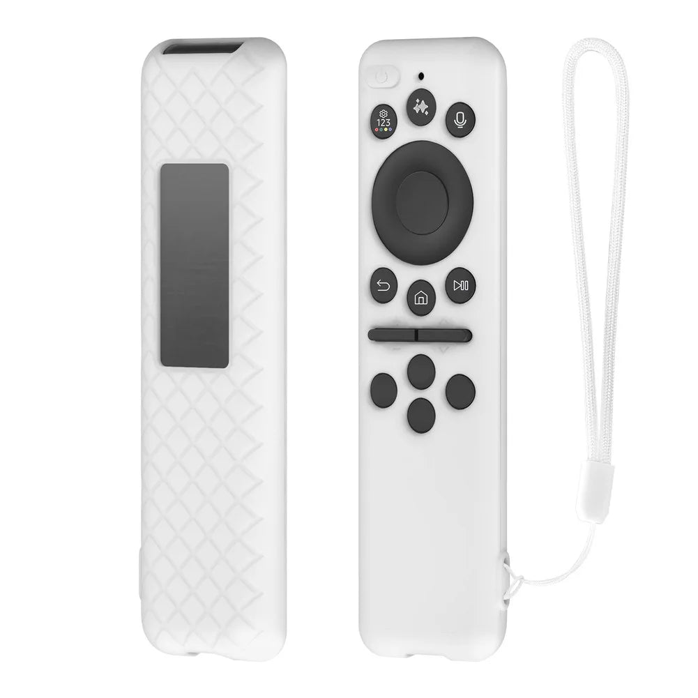 Protective Shockproof Silicone Case for SAMSUNG BN59-01480A BN59-01455A TM2560E Remote with Anti Slip Grip Design Oasis Select White