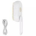 New Cat Dog Pet Spray Massage Brush One Button Steam Spray Folding Rotatable Floating Hair Bath Hair Removal Brush Comb Oasis Select WHITE