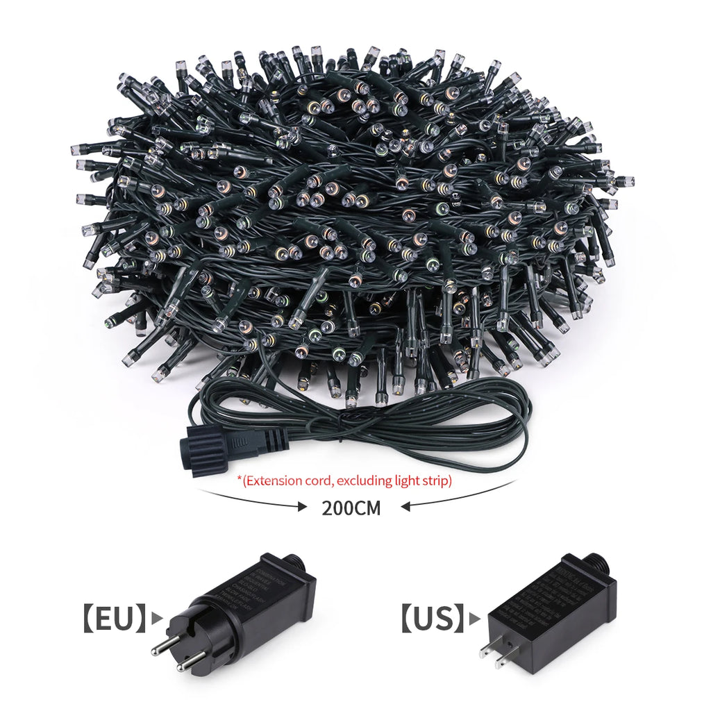 10M-100M Led Light String Street Garland Fairy Light 110V 220V Waterproof Outdoor Garden Party Wedding Christmas Decoration Lamp Oasis Select