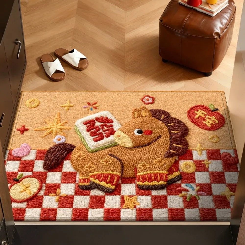 2026 New Year Horse Door Mat – Anti-Slip Quick Dry Floor Mat