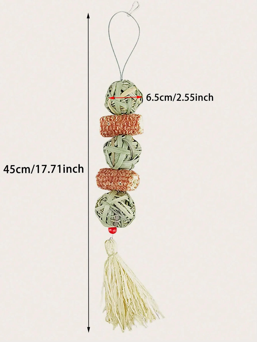 1PC-Pet rabbit grass woven ball hanging string rabbit grinding toy Oasis Select