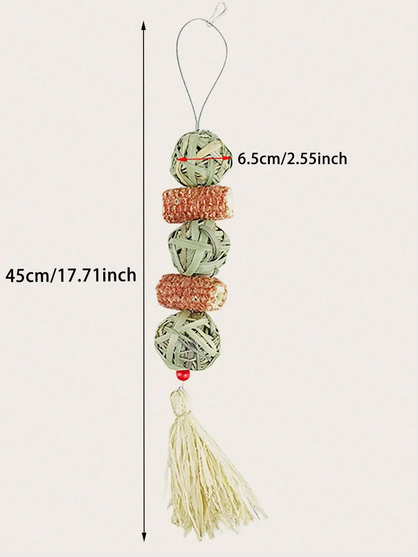 1PC-Pet rabbit grass woven ball hanging string rabbit grinding toy Oasis Select