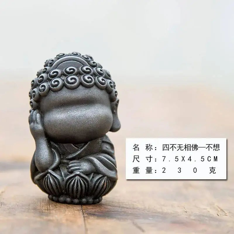 Chinese Style Buddha Zen Tea Pet Ornament Tea Pet Imitation Cast Iron Tea Play Oasis Select - i Don t Want to