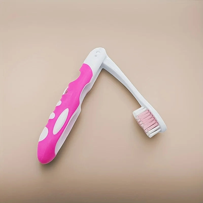 Manual Folding Travel Toothbrush, Full-head, Medium Bristles, Microfiber, Unscented, Portable and Easy to Clean Oasis Select