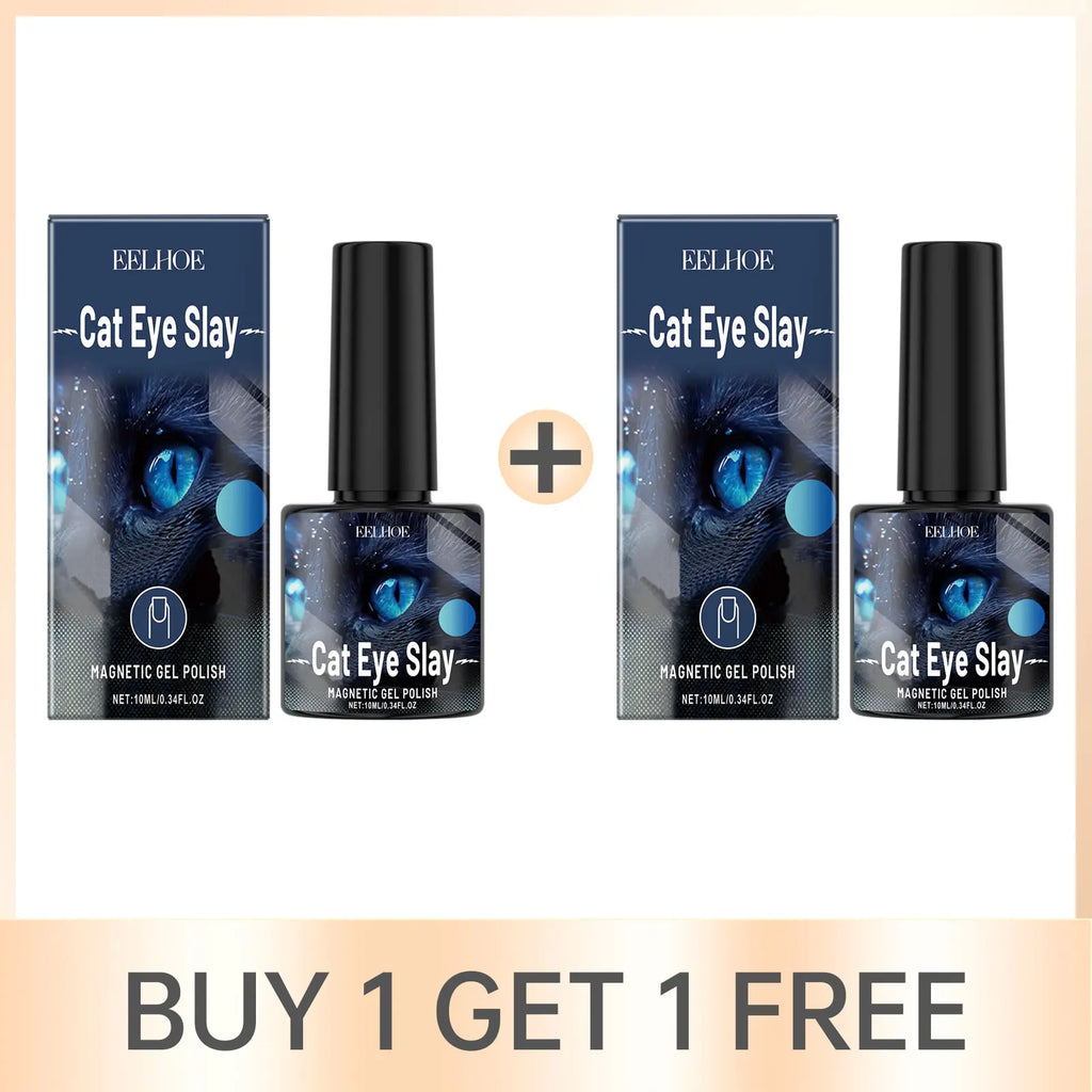 Eelhoe Cat Eye Magnetic Gel Nail Polish – Black Blue 10ml Magnetic Gel Nail Polish Oasis Select 2 X 10ml boxed