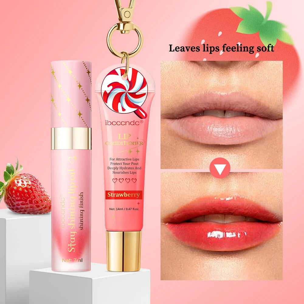 ibcccndc Lip Oil & Stain Set – Glossy Hydrating Lip Duo Lip Gloss Set Oasis Select