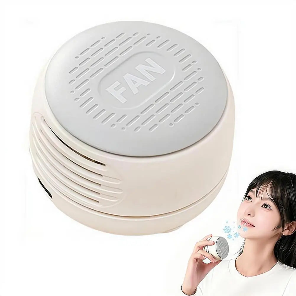 Handheld Mini Fan Clip-style Waist Hanging Portable Travel Whirlwind Silent Fan Rechargeable Summer Outdoor Small Fan Oasis Select Milky white