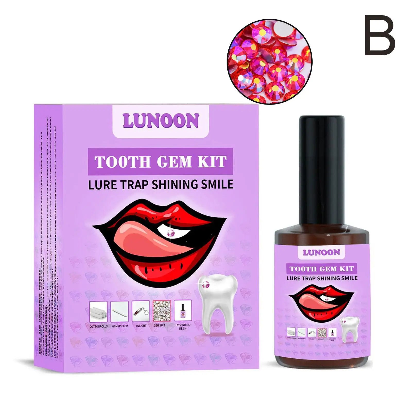 DIY Tooth Gem Kit – Crystals, UV Glue & LED Light Tooth Gem Kit Oasis Select B