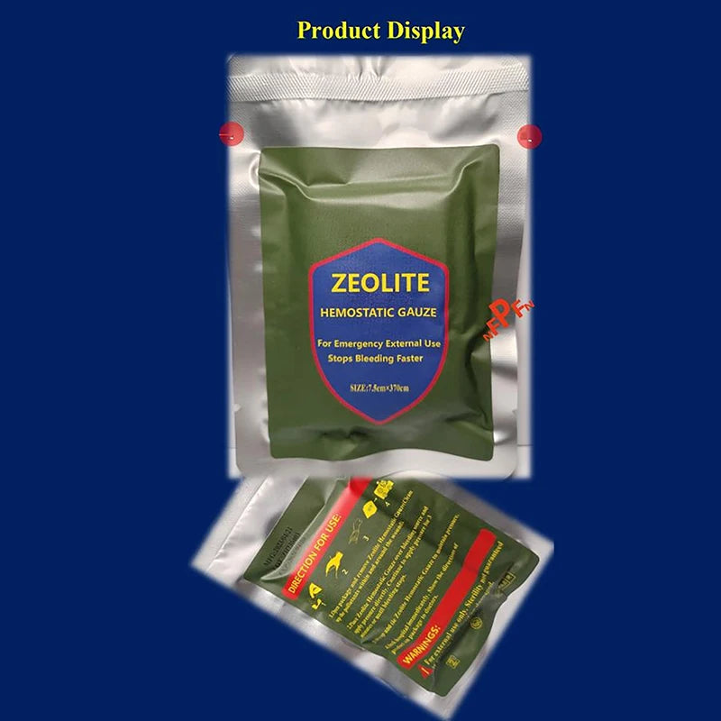 1Bag Hemostatic Kaolin Gauze Combat Emergency Trauma Z-Fold Soluble For Ifak Tactical Military First Aid Kit Medical Wound Oasis Select