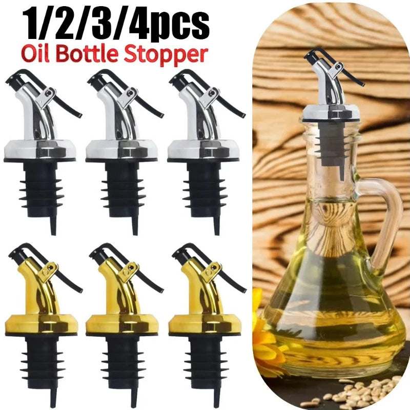 1/2/3/4pcs Oil Vinegar Bottle Stopper Leak-Proof Oil And Vinegar Dispenser Pour Spouts Multifunctional Suitable For Most Bottles Oasis Select