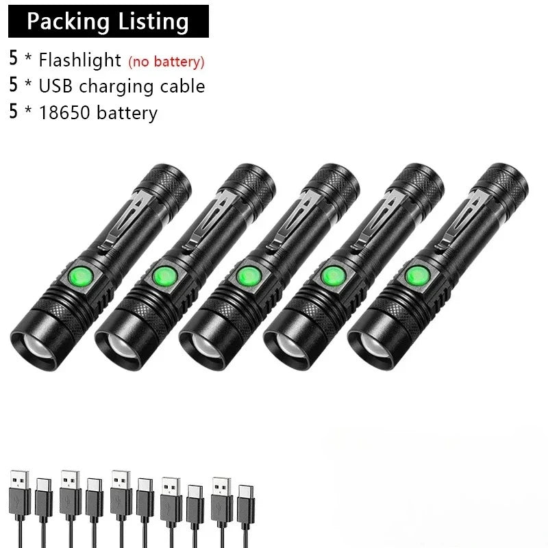 ESMARTER Zoomable USB Rechargeable LED Flashlight 800LM