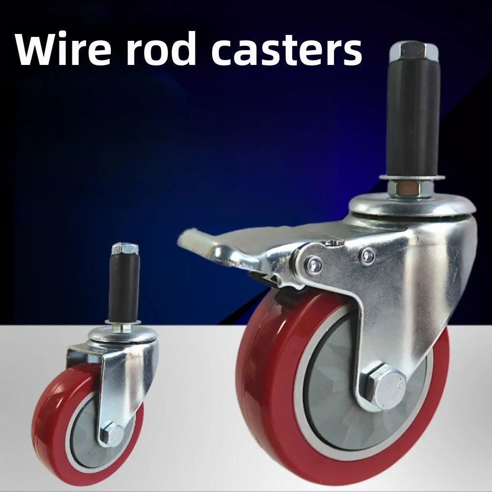 3/4/5inch Medium Duty polyurethane wheels Industrial rigid double ball bearing trolley pvc swivel with lock caster wheels Oasis Select