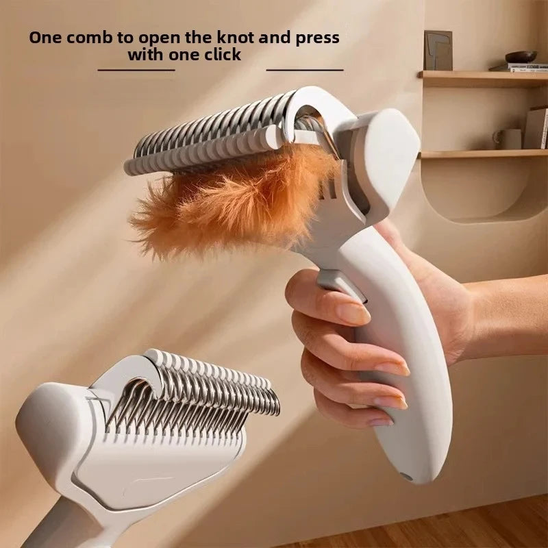Pet Dematting Comb Knot Opening Grooming Tool For Long Haired Dog Cat Shedding Removal Daily Fur Care Accessory Gift Oasis Select