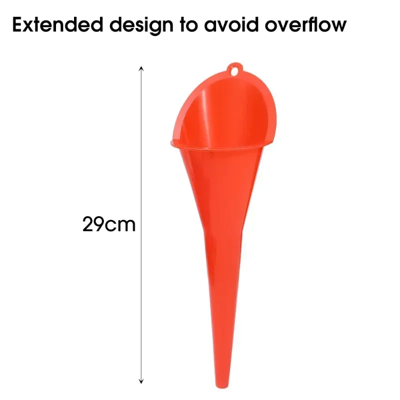Long Stem Plastic Oil Funnel - Anti-Splash Design for Car & Motorcycle - Durable & Leak-Resistant Refueling Tool Oasis Select