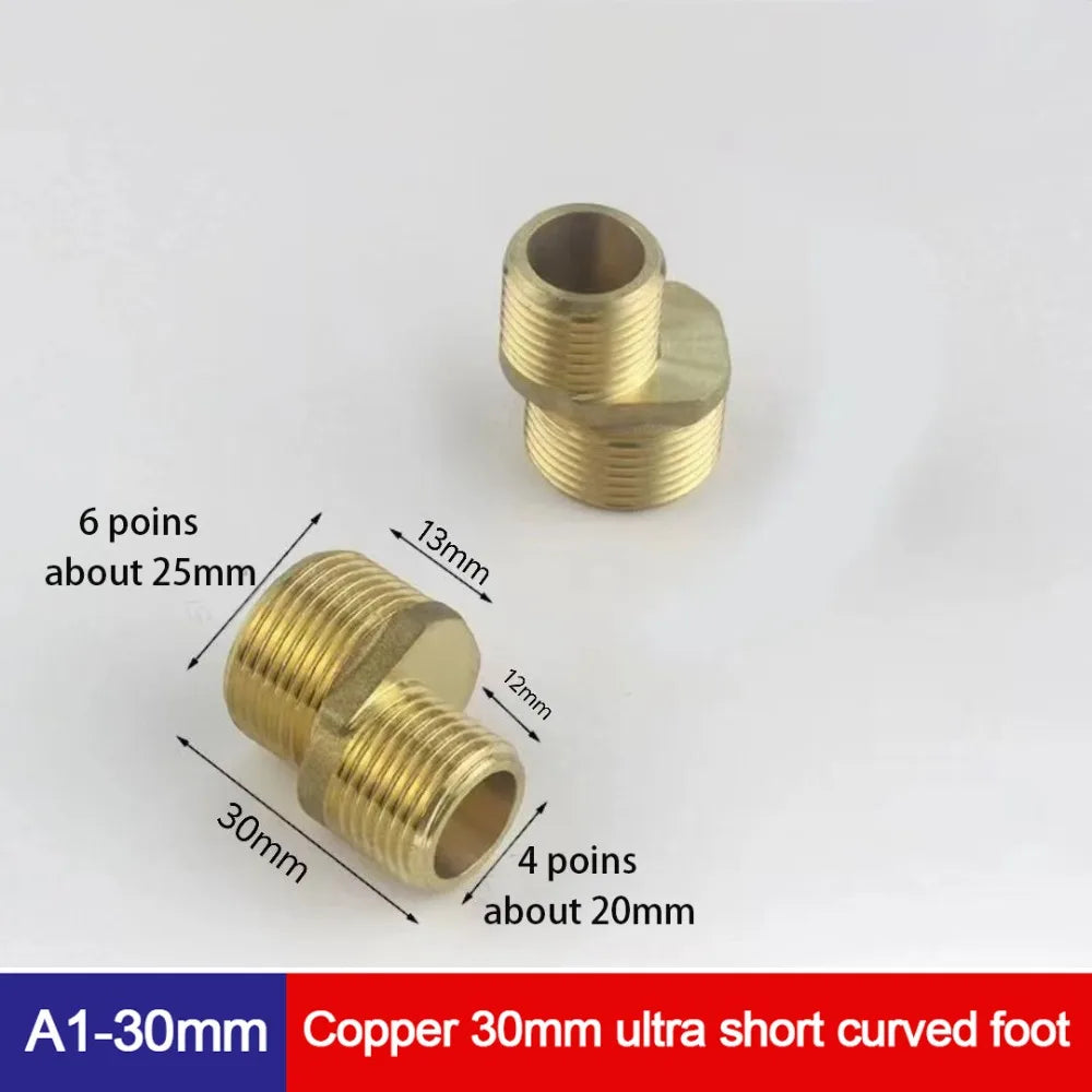 Copper Angled Curved Foot Angle Adjustment Thickened Shower Faucet Adapter Wall Mounted Lengthened Eccentric Screw Corner Oasis Select A1-30mm