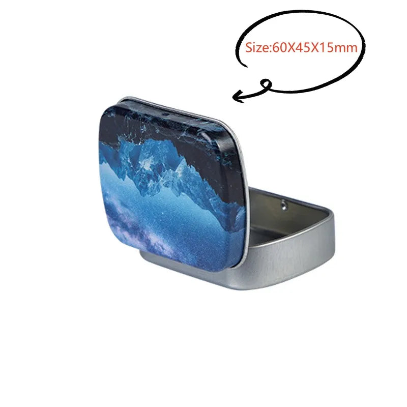 Mini Hinged Metal Tin Box – Flip Lid Storage Case 60x45mm