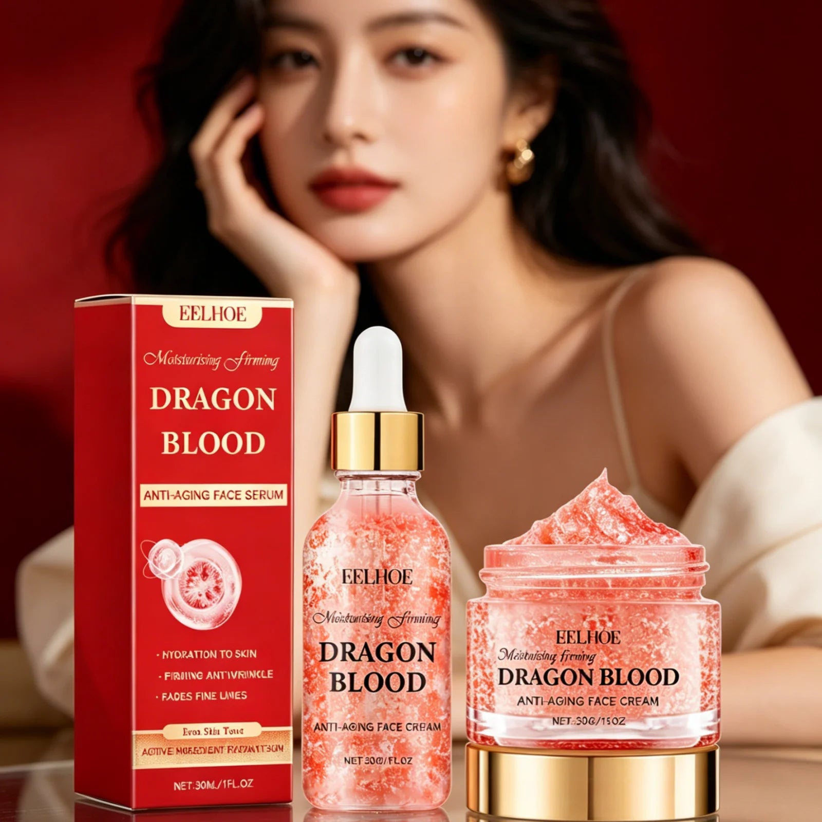 EELHOE Dragon Blood Cream Set – Anti-Aging Firming Serum Anti-Aging Skincare Set Oasis Select