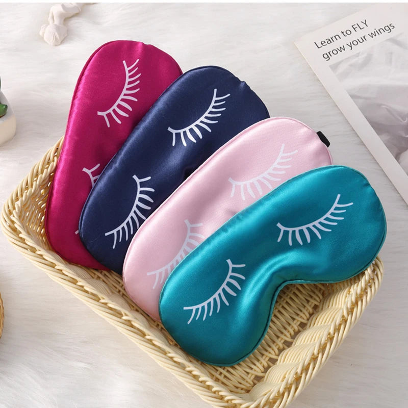 Cartoon Eyelash Silk Sleep Mask – Soft Eye Cover for Travel Silk Sleep Mask Oasis Select