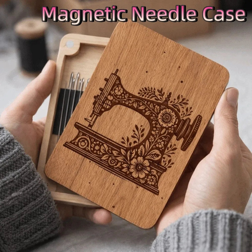 Sewing Machine Magnetic Needle Case | Handmade Wooden Holder