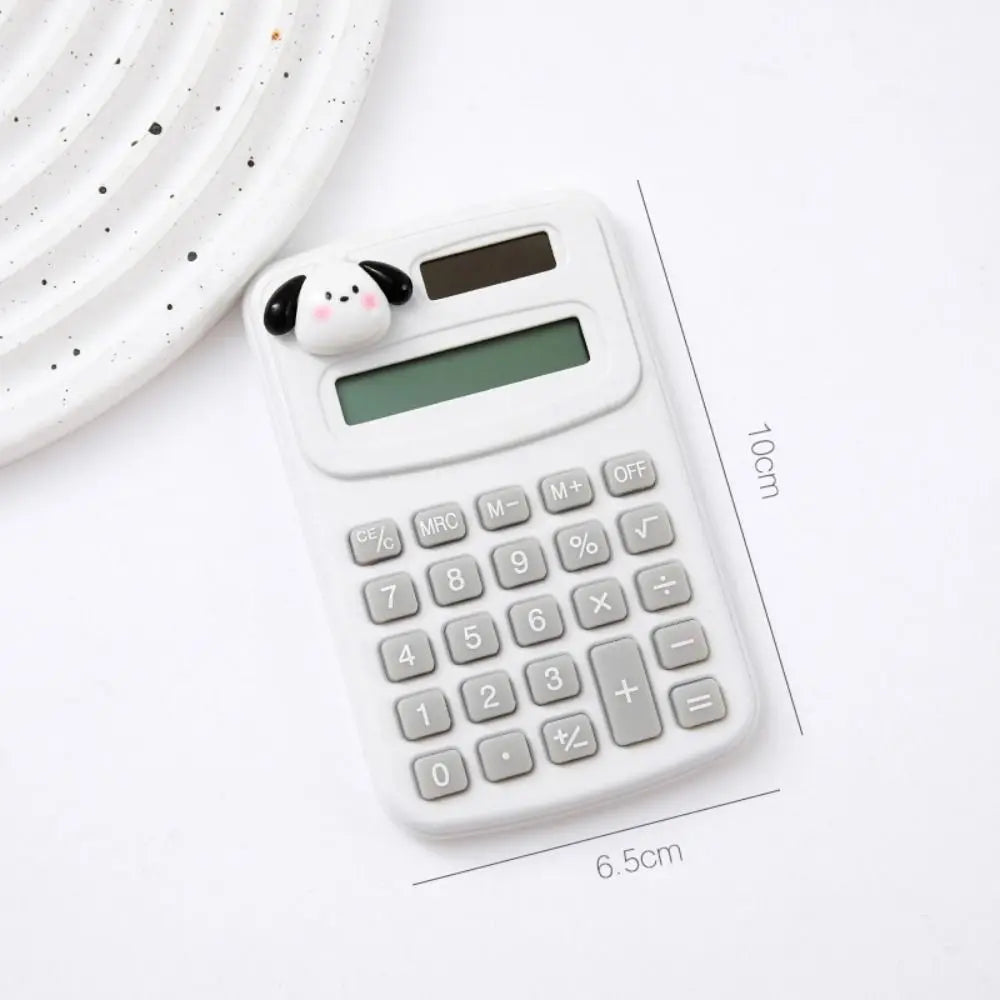 Cartoon Cute Calculator Fashion Mini Portable Small Calculator Portable Office Computer for Primary School Students Oasis Select white dog