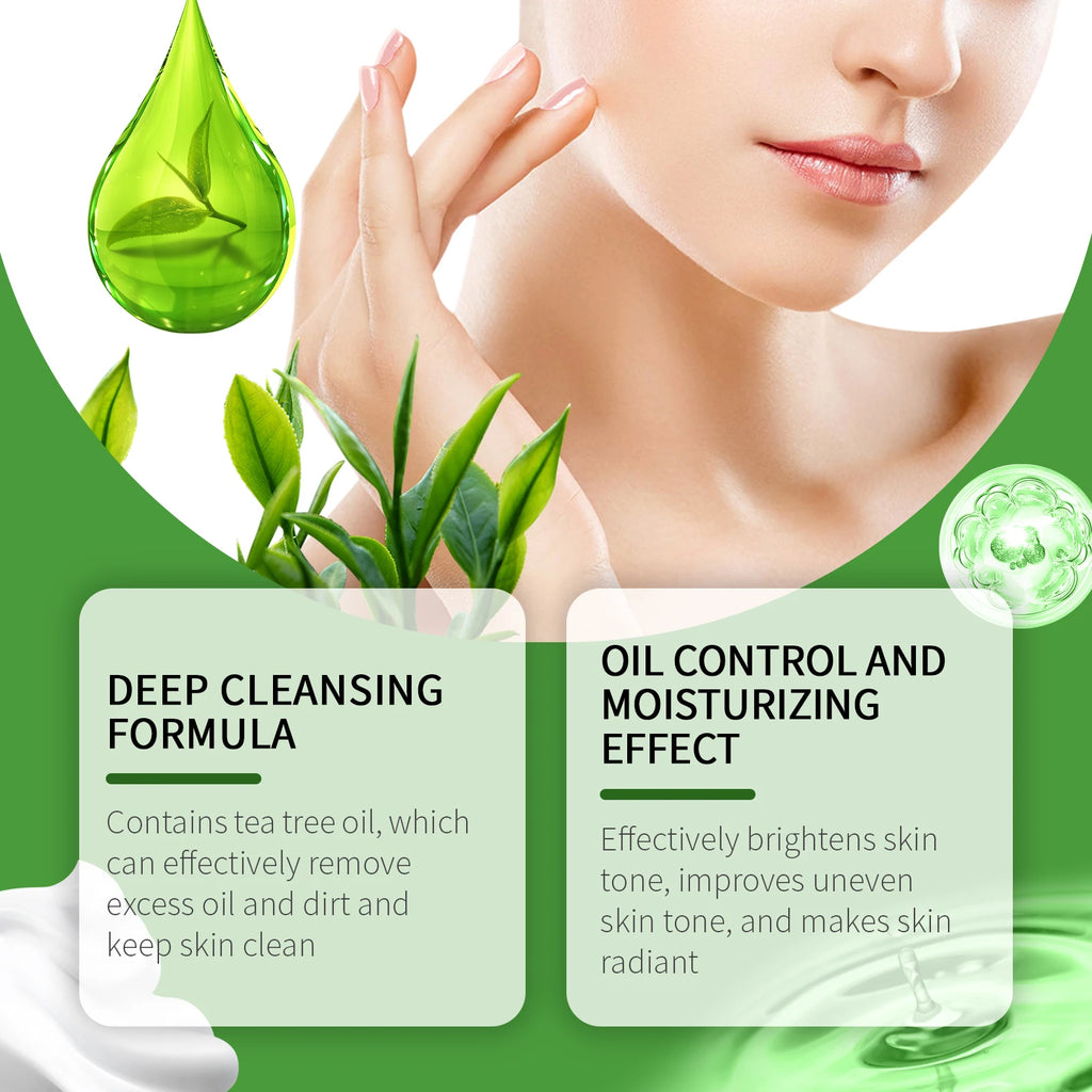 Tea Tree Cleansing Gel Exfoliation Remove Facial Dirt Preventing Blackheads Relieve Skin Sensitivity Moisturizing Face Cleanser Oasis Select
