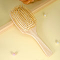 Natural Bamboo Paddle Comb Air Cushion Comb Scalp Massage Anti-static Tangle Free Comb Special For Real Hair Wigs Oasis Select 970-7-Logcolor