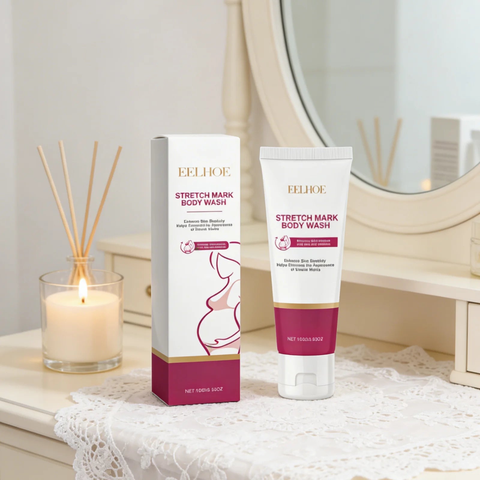 EELHOE Stretch Mark Body Wash – Firming Pregnancy Shower Gel Stretch Mark Body Wash Oasis Select