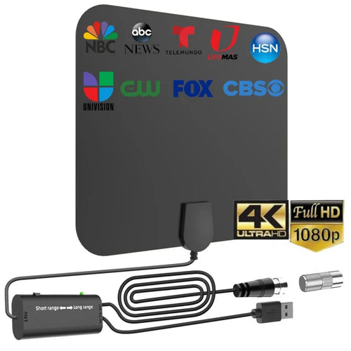 2025 Upgraded HD Digital TV Antenna, Supports 4K 1080P TV Indoor and Outdoor Use - Suitable for Smart TVs Oasis Select black