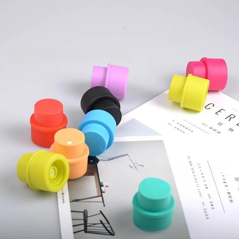 1Pcs Inflatable Press Soda Cap Plastic Seal for Carbonated Drinks Mixed Colors Safe Material Portable Seal Fresh Oasis Select